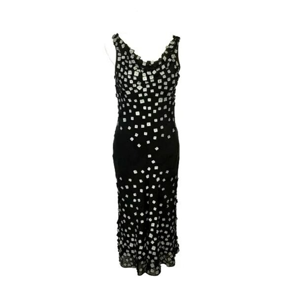 Diane Von Furstenberg Dresses & Skirts - Diane Von Furstenberg Rare Runway Silk Embellished Sleeveless Midi Dress Size 2